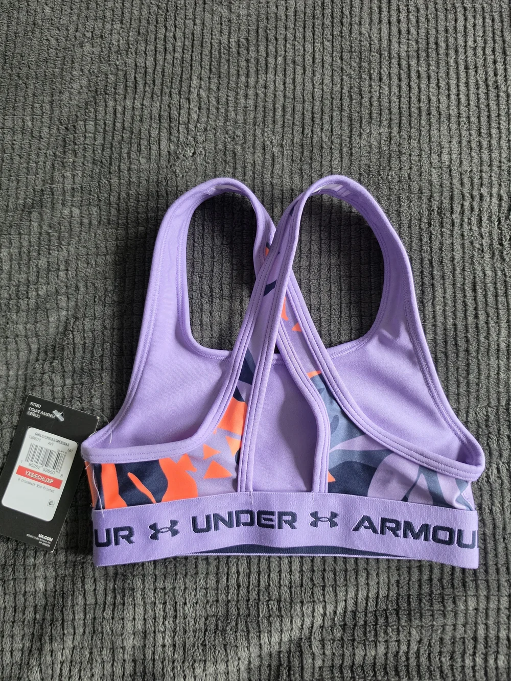 Under Armour Purple Floral-Print Girls' Performance Sports Bra